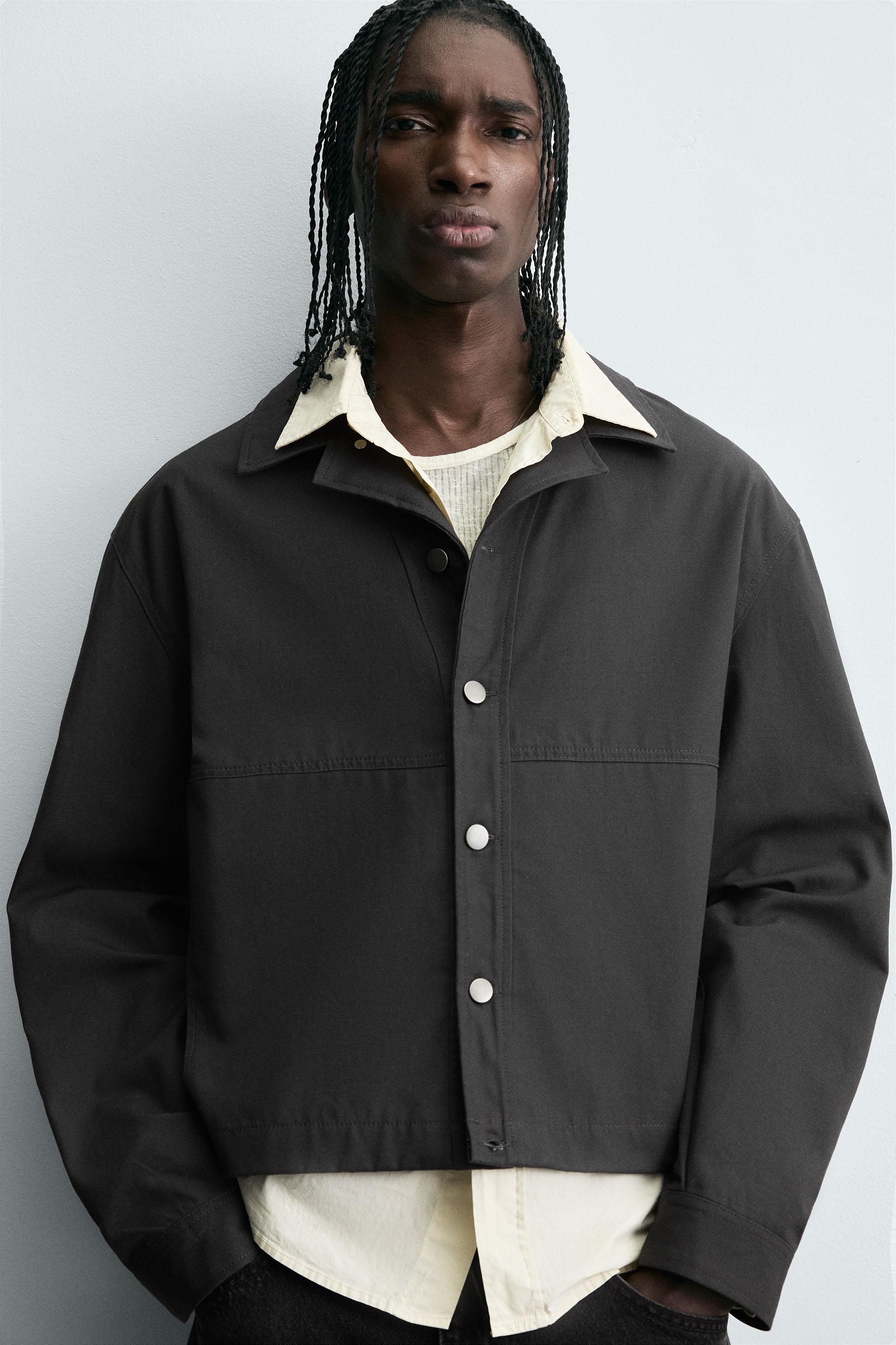 TEXTURED CROPPED FIT OVERSHIRT